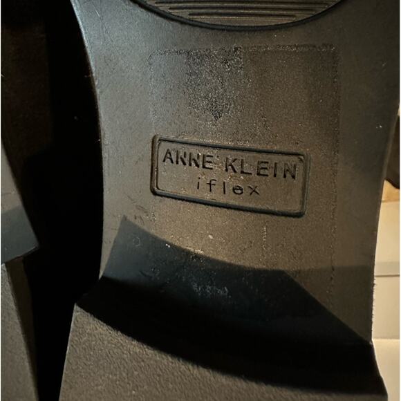 Anne Klein Audrey Tall Riding Boots Knee High Black iFlex Low Block Heel Size 7 - Picture 11 of 12